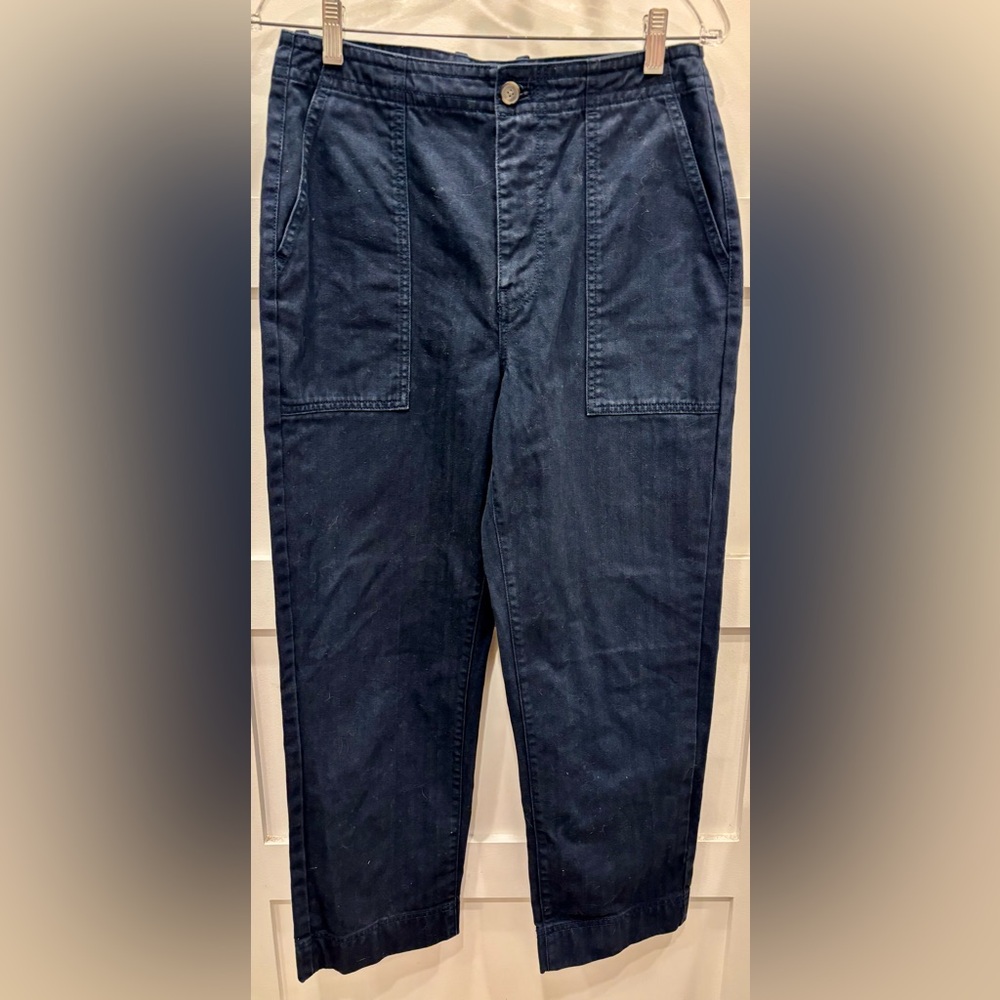 Everlane Navy High-Rise Straight Crop Pants